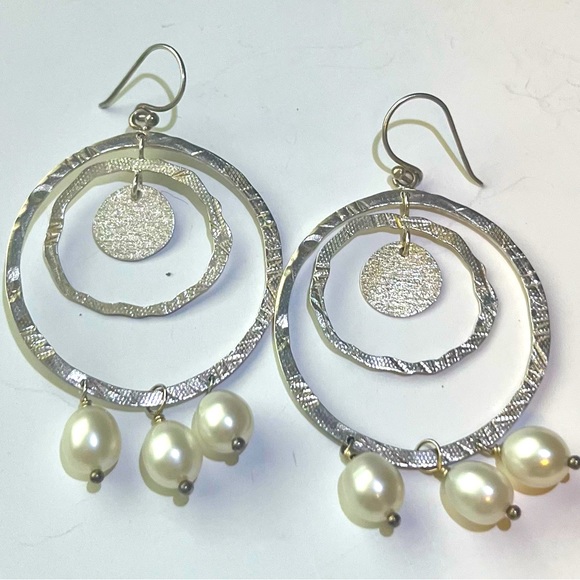 Silpada Vintage Extremely RARE Sterling Silver PEARLS OF WISDOM Earrings - Picture 2 of 8